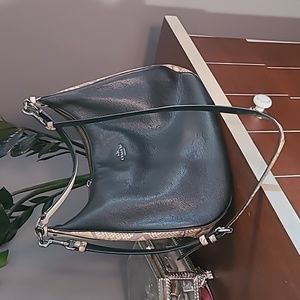 Coach Crossbody Leather Purse with Snakeskin Accents